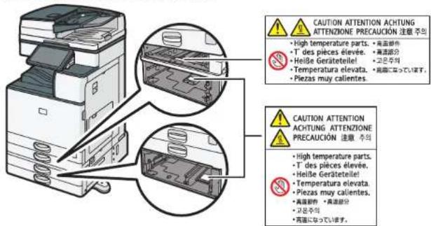 RICOH IM 3500A - Posicions de les etiquetes d'AVÍS i PRECAUCIÓ - 2