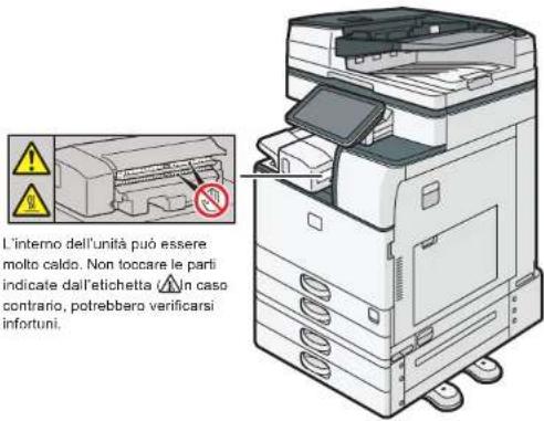 RICOH IM 3500A - Posizione delle etichette AVVERTENZA e ATTENZIONE - 4