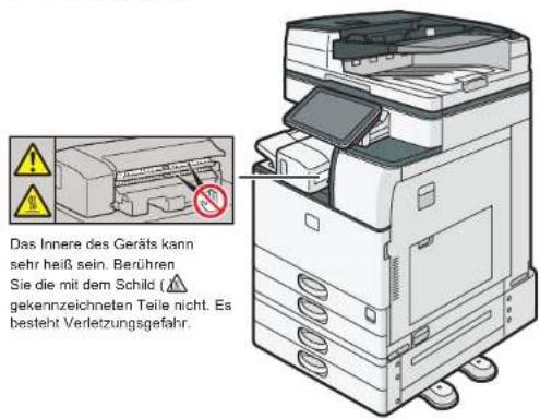 RICOH IM 3500A - Positionen der WARNUNG- und ACHTUNG-Aufkleber - 5