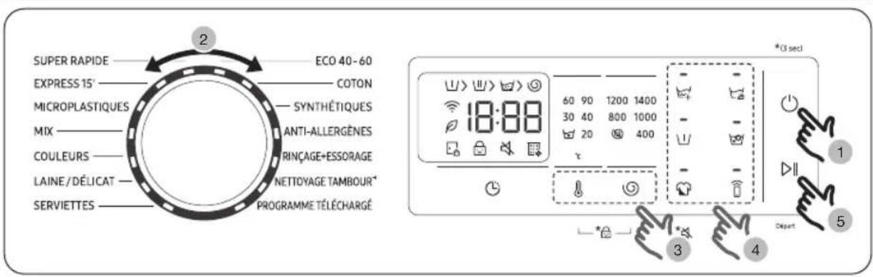 SAMSUNG WW90DG5U34AB - Étapes simples pour démarrer - 1