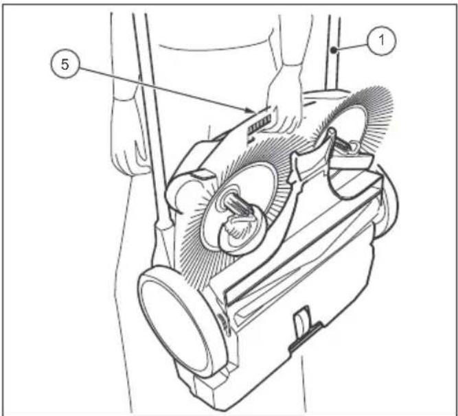 Starmix DuroSweep 77 Pro 18V - Risk of injury through tipping over of the sliding bracket. - 1