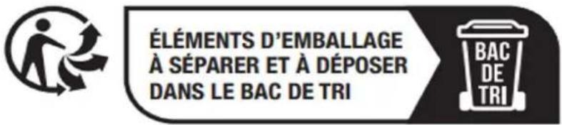 ÉLÉMENTS D'EMBALLAGE À SÉPARER ET À DÉPOSER DANS LE BAC DE TRI BAC DE TRI
