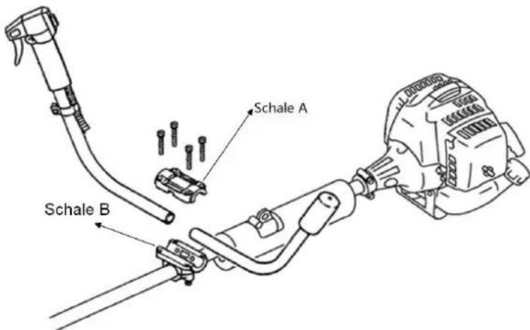 Fuxtec FX-4MS142LF - Mounting the handle tube for use - 1