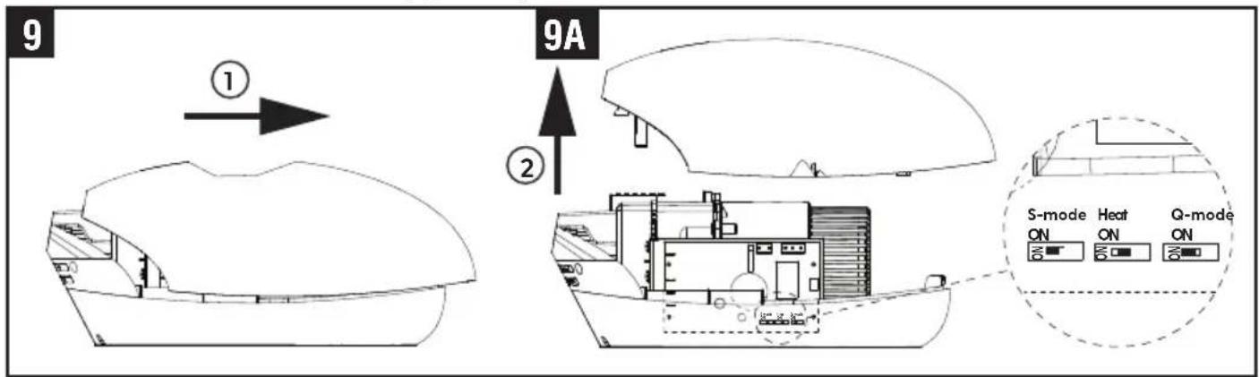 Starmix T-C BL HEPA - HEATER SWITCH, QUIET (Q) MODE SWITCH &amp; AIR STERILIZATION (S) MODE - 3