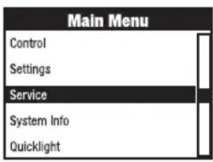 Cameo OTOS L16 - MENU MANUTENZIONE (Service) - 1