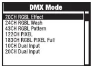 Cameo OTOS L16 - IMPOSTARE LA MODALITÀ DMX (DMX Mode) - 2