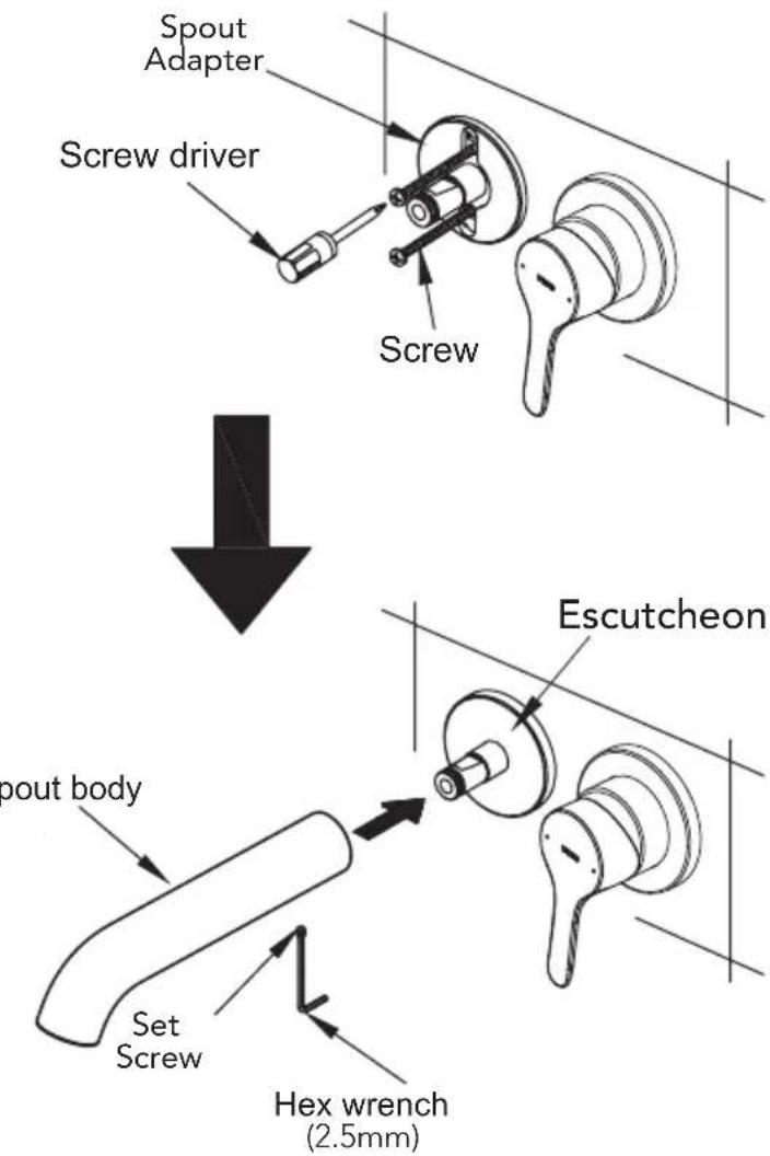 TOTO TLS01309U - Installation of the Spout - 1