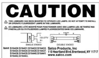 Satco S16441 - STEP 1: Make sure the circuit breaker that supplies the power to the fixture is turned OFF. - 1