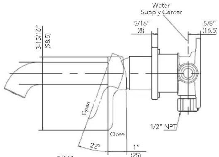 TOTO TLS01310U - ROUGH-IN DIMENSIONS / BOSQUEJO ROBINETTERIE BRUTE / DIMENSÕES APROXIMADAS - 2