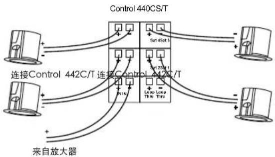 JBL Control 414C/T - 将Control 442C/T卫星扬声器连接到Control 440CS/T低音炮。 - 2