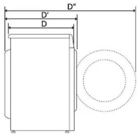 LG F34X76BSTA - Dimensions (mm) - 2