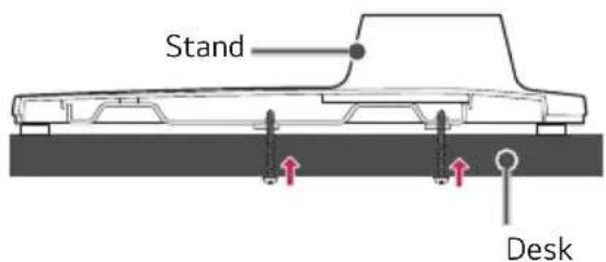 LG 65UK777H0UD - Attaching the TV to a desk - 2