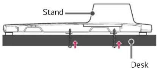 LG 65UK570H0UD - Attaching the TV to a desk - 2