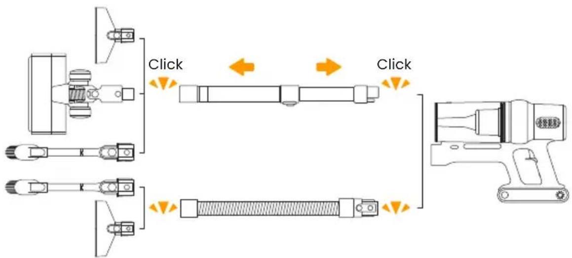 Yaber P20 - Instale el Tubo de Extension y Los Accessorios de Limpieza - 1