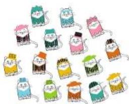 BS Cats with Hats GA397 - 1
