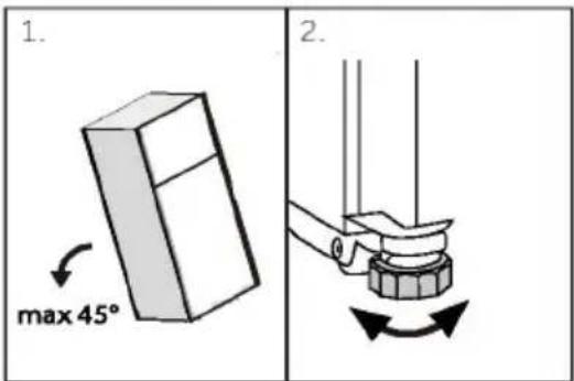1. max 45° 2.