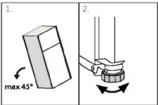 1. max 45° 2.