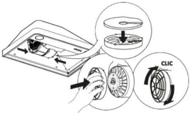 IKEA NILSBYN - Údržba hliníkového filtru (pokud je odsavač par je nainstalován v režimu recirkulace vzduchu) - 1