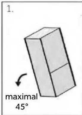 1. maximal 45°