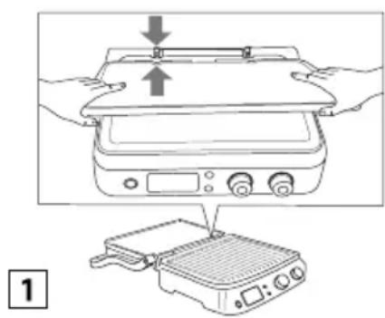 BRAUN MultiGrill 9 CG 9047 - Pişirme yüzeylerinin takılması - 1