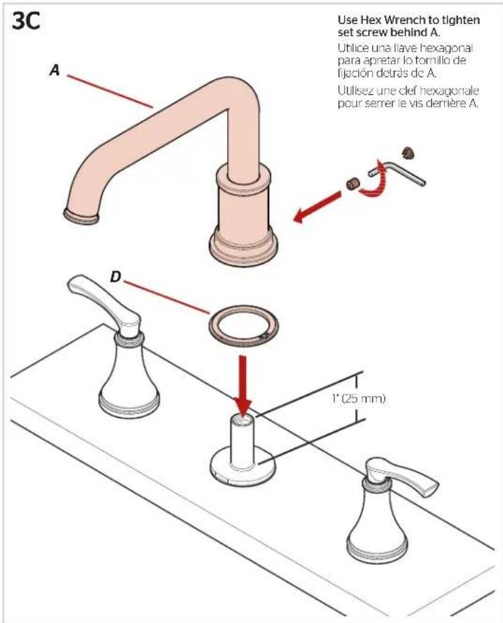 Pfister Havenridge RT65-HVGS - Install Handles &amp; Spout - 4