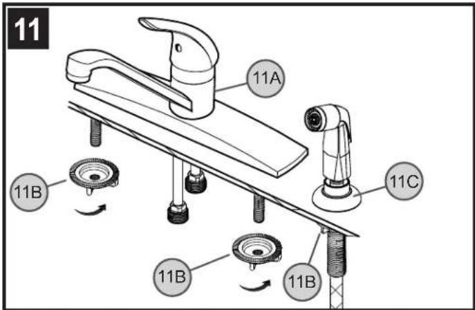 Pfister Pfirst Series G134-144 - Français : FIXATION DU MÉLANGEUR - 3