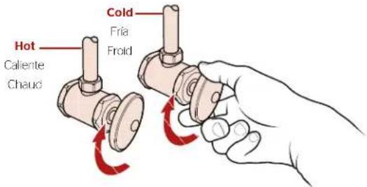 Pfister Woodbury RT6-5WDC - Turn Off Water Supply • Cierre el suministro de agua • Couper l'alimentation en eau - 2
