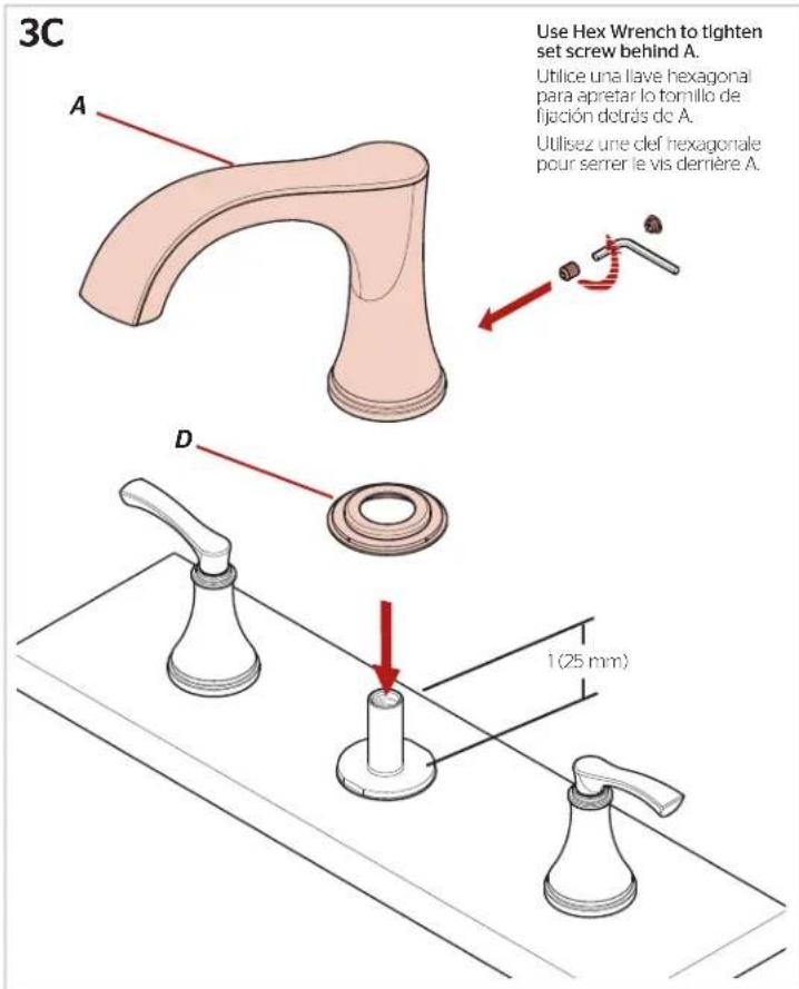 Pfister Woodbury RT6-5WDC - Install Handles &amp; Spout - 4
