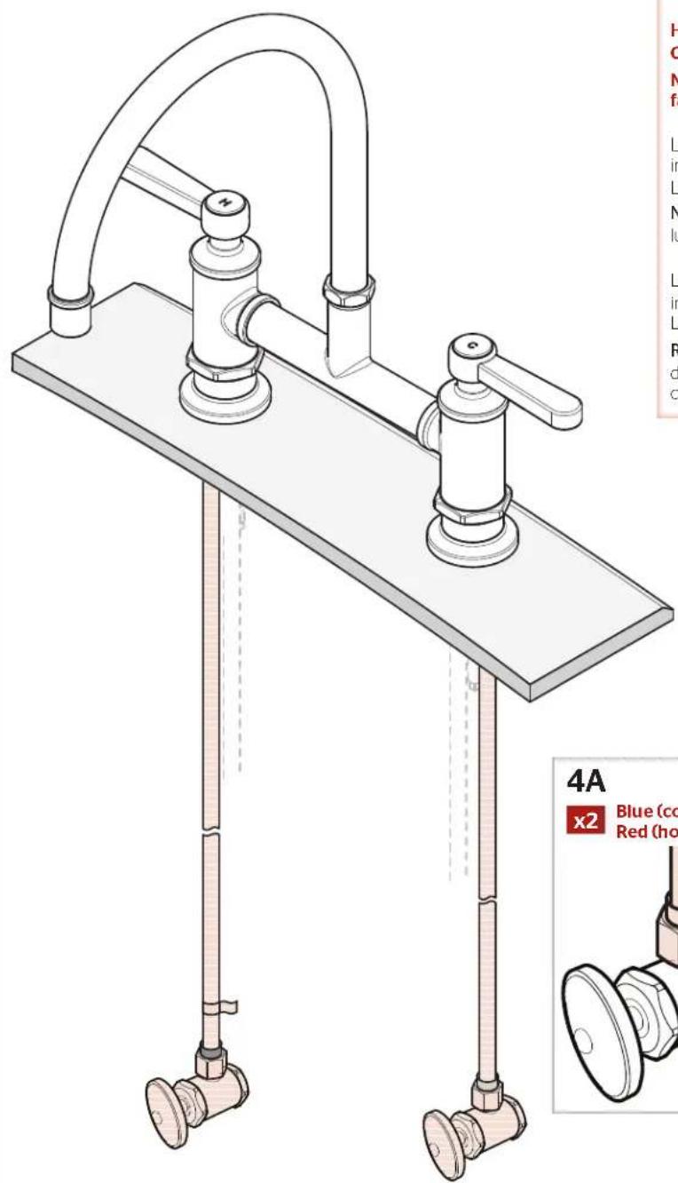 Pfister Port Haven GT31-TD - Raccorder les conduites d'alimentation en eau - 2
