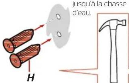 jusqu'à la chasse d'eau. H