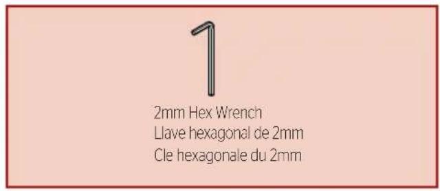 1 2mm Hex Wrench Llave hexagonal de 2mm Cle hexagonale du 2mm