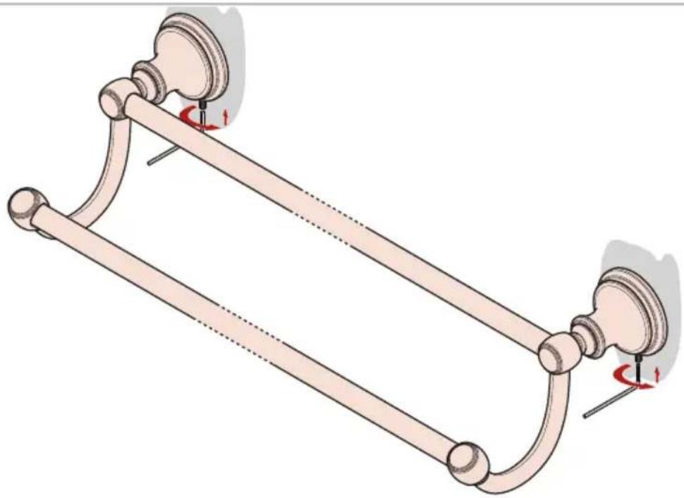 Pfister Tisbury BTB-TB2 - Towel Bar Installation Instalación del toallero de barra Installation du porte-serviette - 2