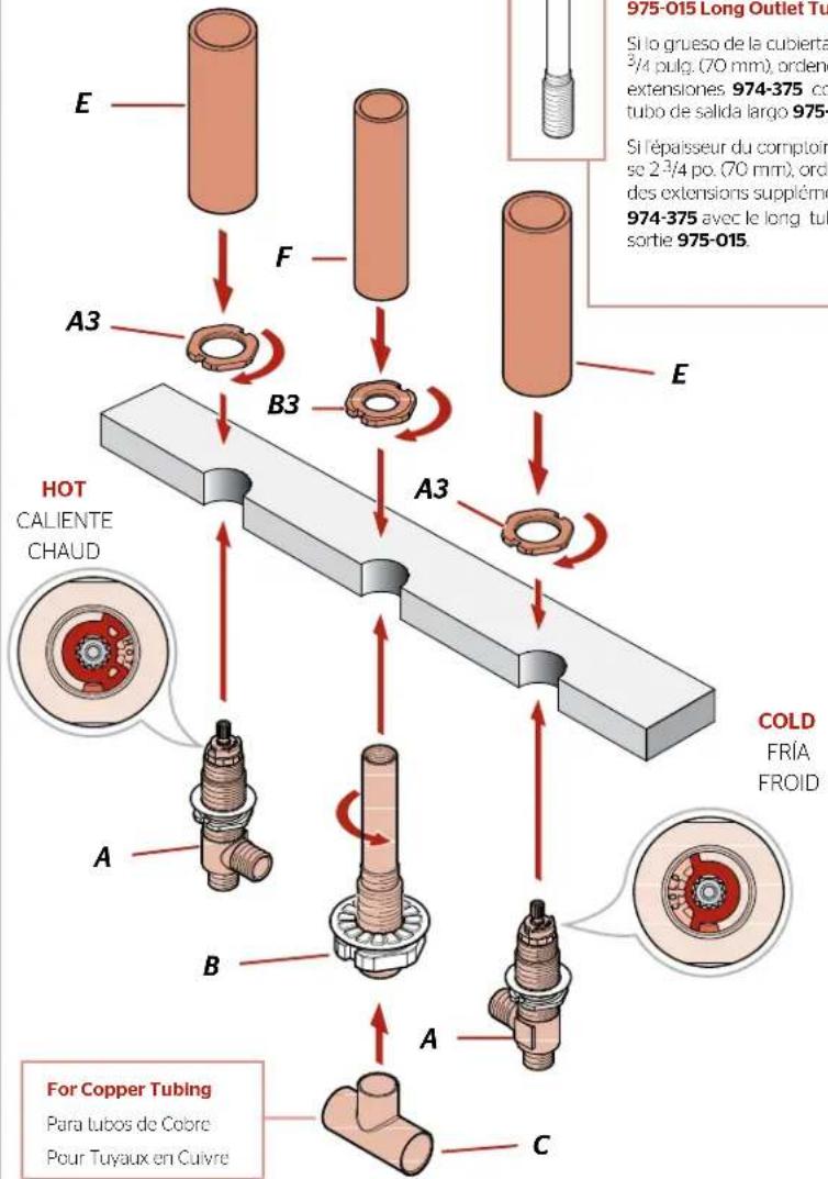Pfister Pfirst Series 0X6-150 - Connect Water Supply Lines Conecte las tuberías de suministro de agua Connector les lignes d'approvisionnement en eau - 12
