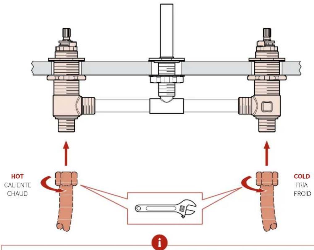 Pfister Pfirst Series 0X6-150 - Connect Water Supply Lines Conecte las tuberías de suministro de agua Connector les lignes d'approvisionnement en eau - 2