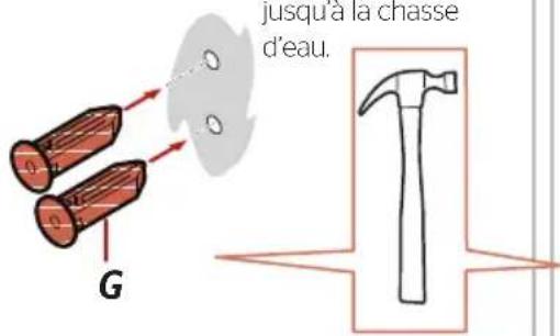 jusqu'à la chasse d'eau. G
