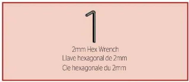 1 2mm Hex Wrench Llave hexagonal de 2mm Cle hexagonale du 2mm