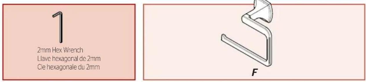 1 2mm Hex Wrench Llave hexagonal de 2mm Cle hexagonale du 2mm F
