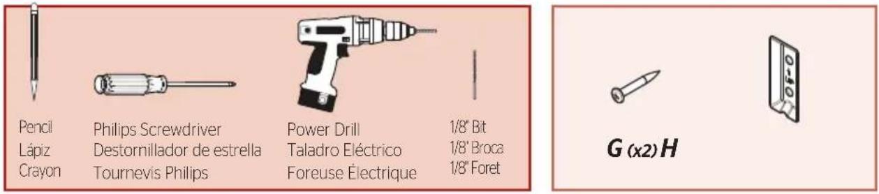 Pencil Philips Screwdriver Power Drill 1/8" Bit Lápiz Destornillador de estrella Taladro Eléctrico 1/8" Broca Crayon Tournevis Philips Foreuse Électrique 1/8" Foret G (x2) H