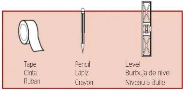 Tape Cinta Ruban Pencil Lápiz Crayon Level Burbuja de nivel Niveau à Bulle