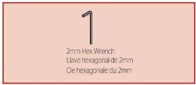 1 2mm Hex Wrench Llave hexagonal de 2mm Cle hexagonale du 2mm