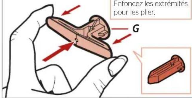 Enfoncz les extrémités pour les plier. G