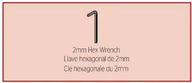 1 2mm Hex Wrench Llave hexagonal de 2mm Cle hexagonale du 2mm