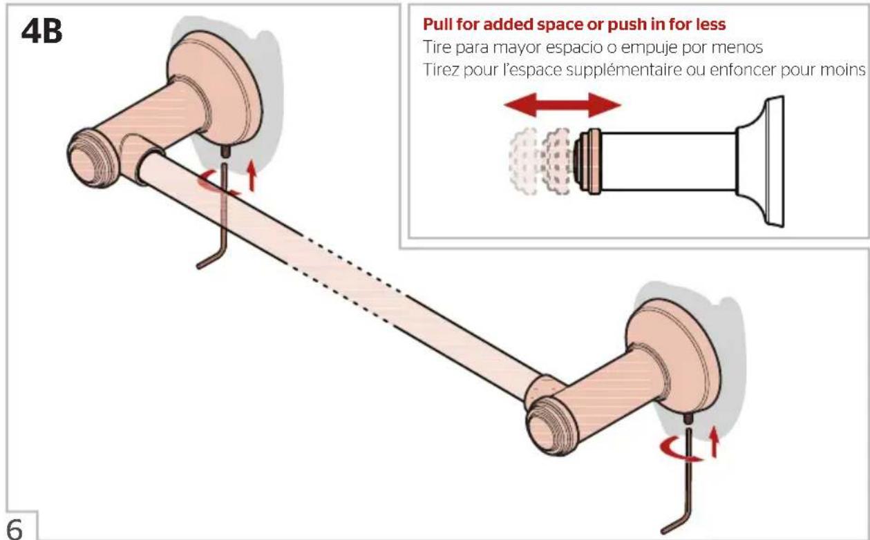 4B Pull for added space or push in for less Tire para mayor espacio o empuje por menos Tirez pour l'espace supplémentaire ou enfoncer pour moins