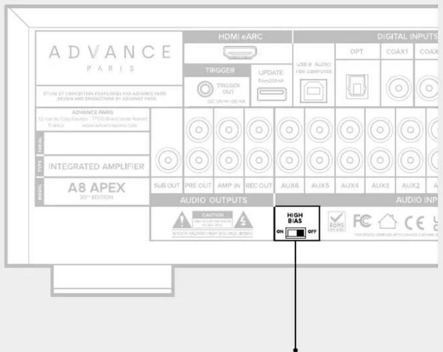ADVANCE A8 APEX - Réglage high-bias - 1
