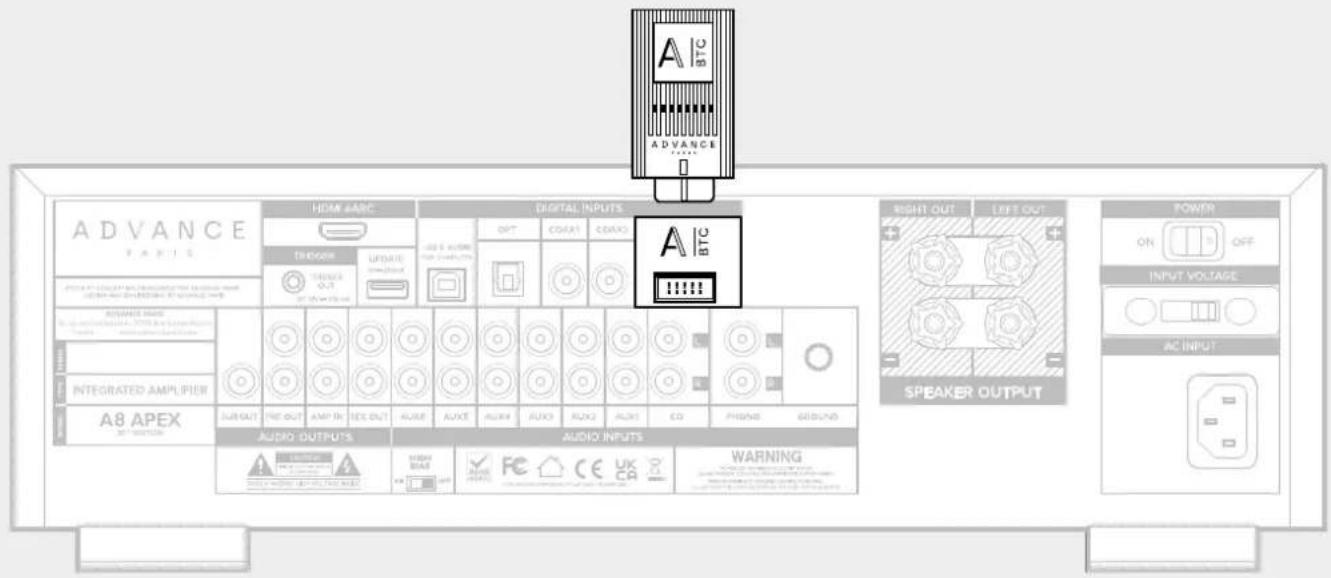 ADVANCE A8 APEX - Entrée audio A-BTC - 1