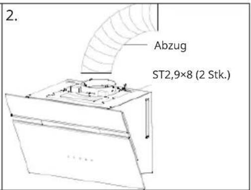 2. Abzug ST2,9×8 (2 Stk.)