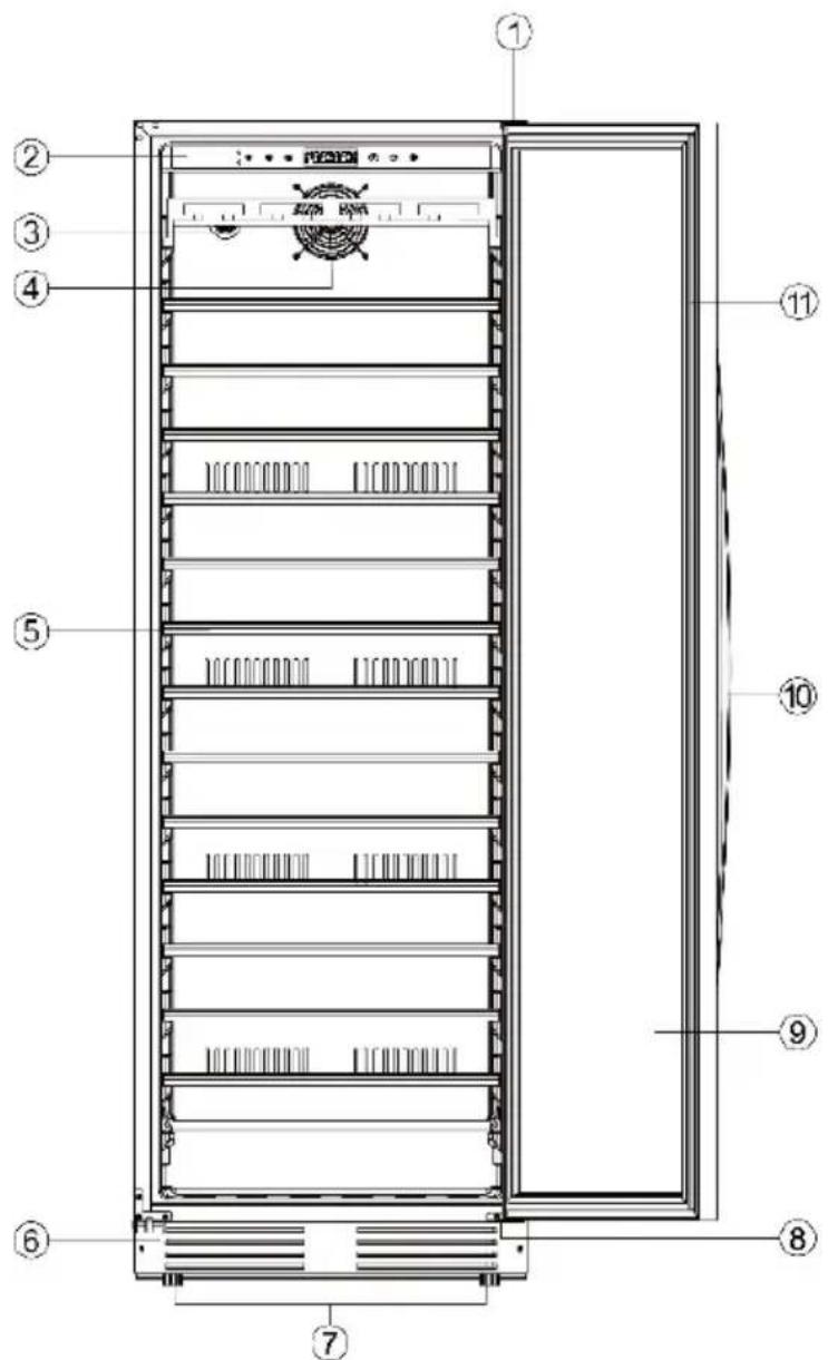 Klarstein Vinovilla Grande 165 Uno - DESCRIPTION OF THE APPLIANCE - 1