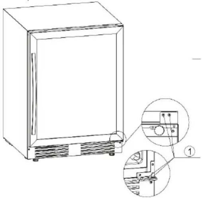 Klarstein Vinovilla Grande 165 Uno - MODIFICATION DU SENS DE FERMETURE DE LA PORTE - 1