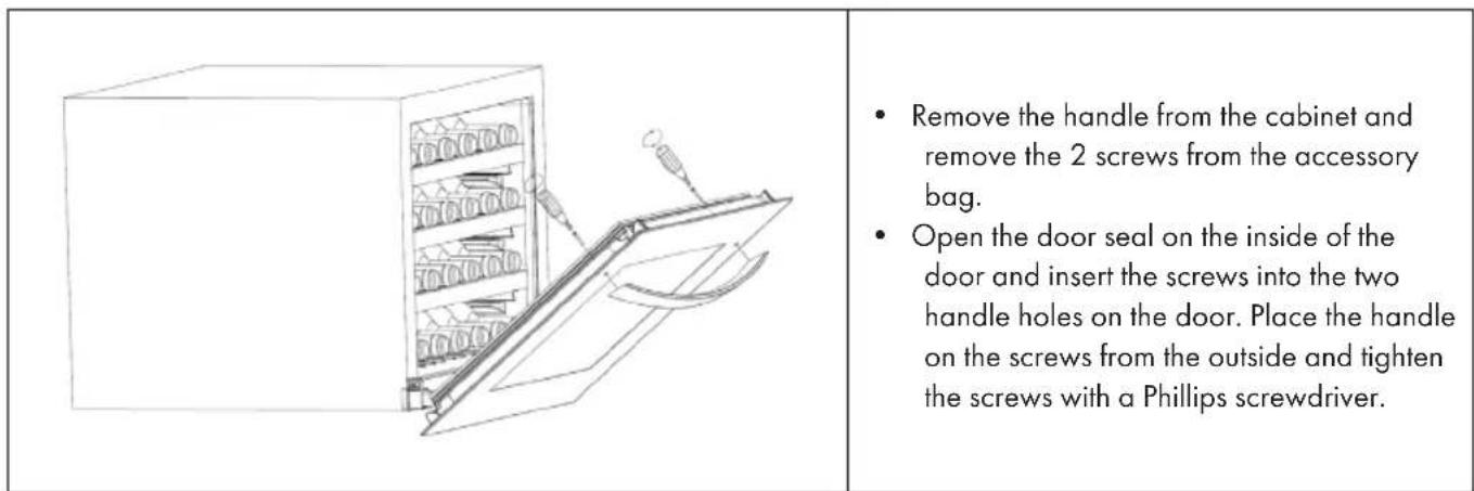 Klarstein Vinoline - Attaching the door handle - 1