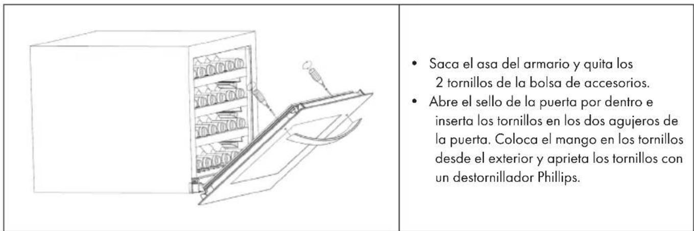 Klarstein Vinoline - Montar la manija de la puerta - 1